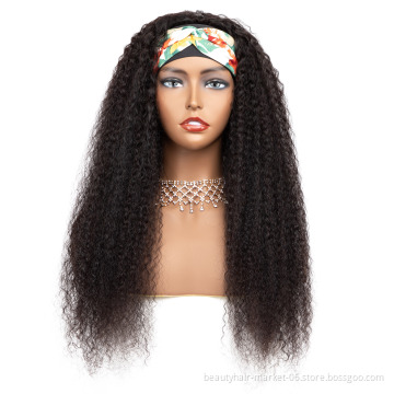 Headband Wig Kinky Curly Braided Headband Wig Headband Wig Human Hair